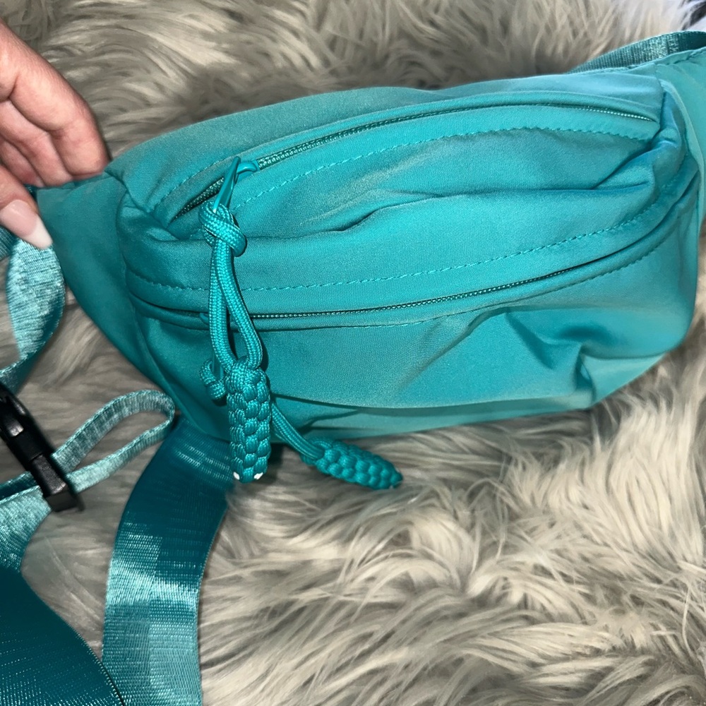 Teal crossbody travel waist bag